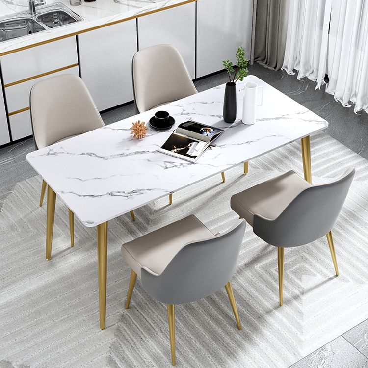 Table à manger de luxe traditionnelle rectangle haut de pierre