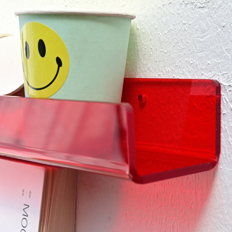 Libreria di archiviazione montata a parete acrilica 23,5 "l moderna libreria per casa