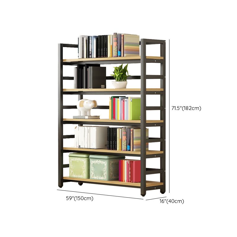 Modern Black Open Back Shelf Bookkast planken opgenomen voor thuiskantoor