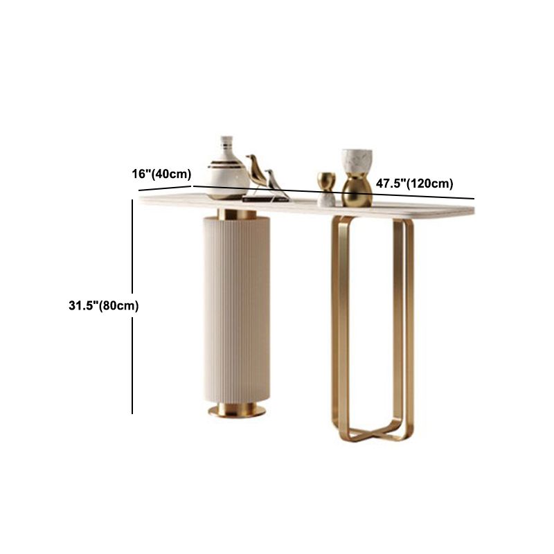 Tavolo di accento glam largo 15 pollici Stone Oro Console Accent Table