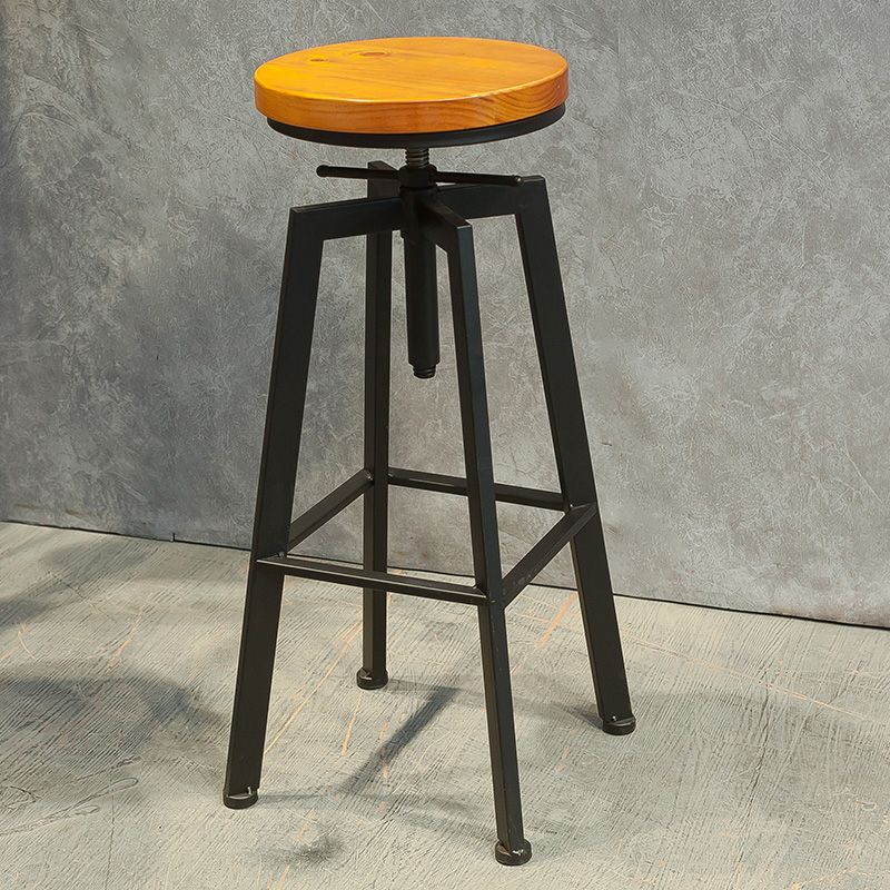 Industrial Four Legs Bar Stool with Footrest Adjustable Height Barstool Clearhalo 'Bar Furniture' 'Bar Stools' 'bar_stools' 'furn' 'furn_bar_stools' 'furniture_bar_stools' 'Kitchen & Dining Furniture' 'kitchen&dining_furn' 'kitchen' 'kitchen_furn' Furniture' 1200x1200_f41d6062-e510-45ec-8562-68cabe80c3e4