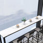 Industrial Black Iron Bar Table White Faux Marble Rectangle Top 41.3"H Bistro Table Clearhalo 'Bar Furniture' 'Bar Tables' 'bar_tables' 'furn' 'furn_bar_tables' 'Furniture' 'furniture_bar_tables' 'Kitchen & Dining Furniture' 1200x1200_f4200120-054b-4331-9872-2503410087f9