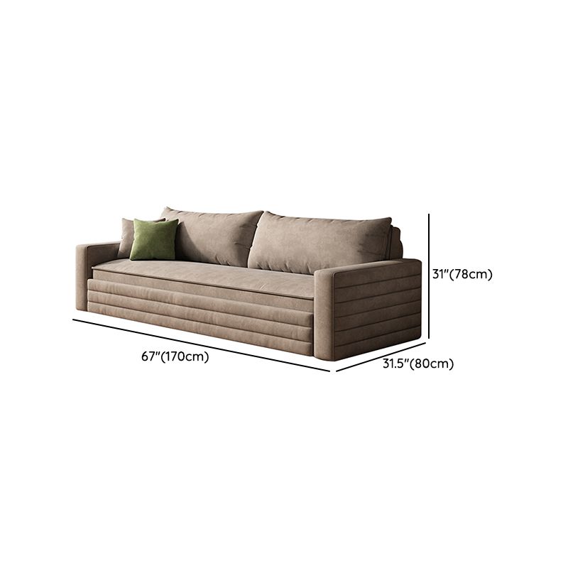 Modern & Contemporary Removable Cushions Fabric Sleeper Sofa in Grey
