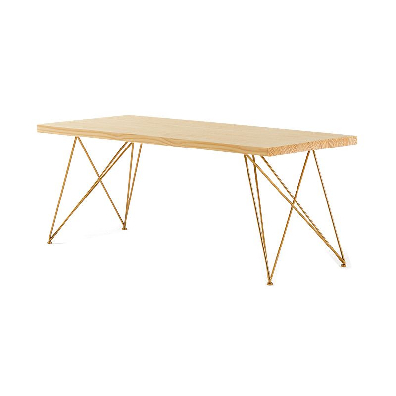 Glam Solid Wood Writing Desk Natural Hairpin Base Type Office Desk