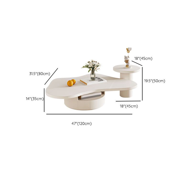 Abstract Coffee Table Wood Geometric Coffee Coffee or End Table with Drawer Clearhalo 'Coffee & Accent Tables' 'Coffee Tables' 'coffee_tables' 'furn' 'furn_coffee_tables' 'Furniture' 'Living Room Furniture' 1200x1200_f425850b-16ce-458e-870f-a54574e01d9e