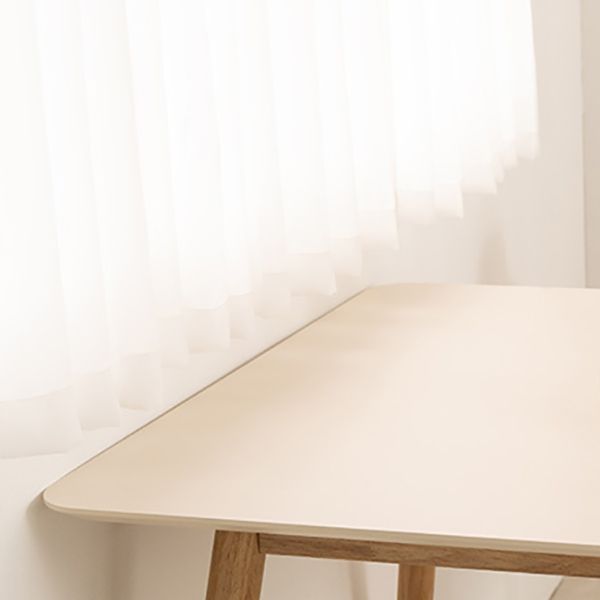 Modern 4 Legs Dining Table Sintered Stone Table with Wood Legs for Home