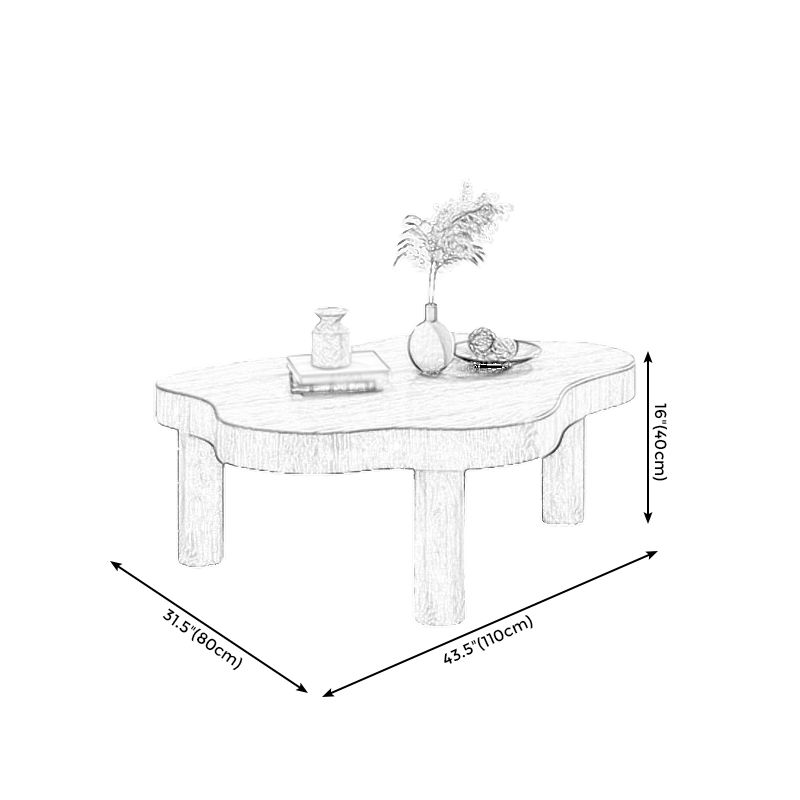 Modern Style 3 Legs Cocktail Table Solid Wood Free Shape Coffee Table Clearhalo 'Coffee & Accent Tables' 'End & Side Tables' 'end_side_tables' 'furn' 'furn_end_side_tables' 'Furniture' 'Living Room Furniture' 1200x1200_f4276f43-5b28-489d-8ed9-265da18dfb1b