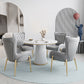 1/5 Pcs Metal Modern Dining Room Set with Round Table and Pedestal Base Dining Set Clearhalo 'Dining Room Sets' 'Dining Tables & Seating' 'dining_room_set' 'furn' 'furn_dining_room_set' 'Furniture' 'furniture_dining_room_set' 'Kitchen & Dining Furniture' 'kitchen&dining_furn' 'kitchen' 1200x1200_f4277c5f-37c6-48b2-a242-636bee65d23d