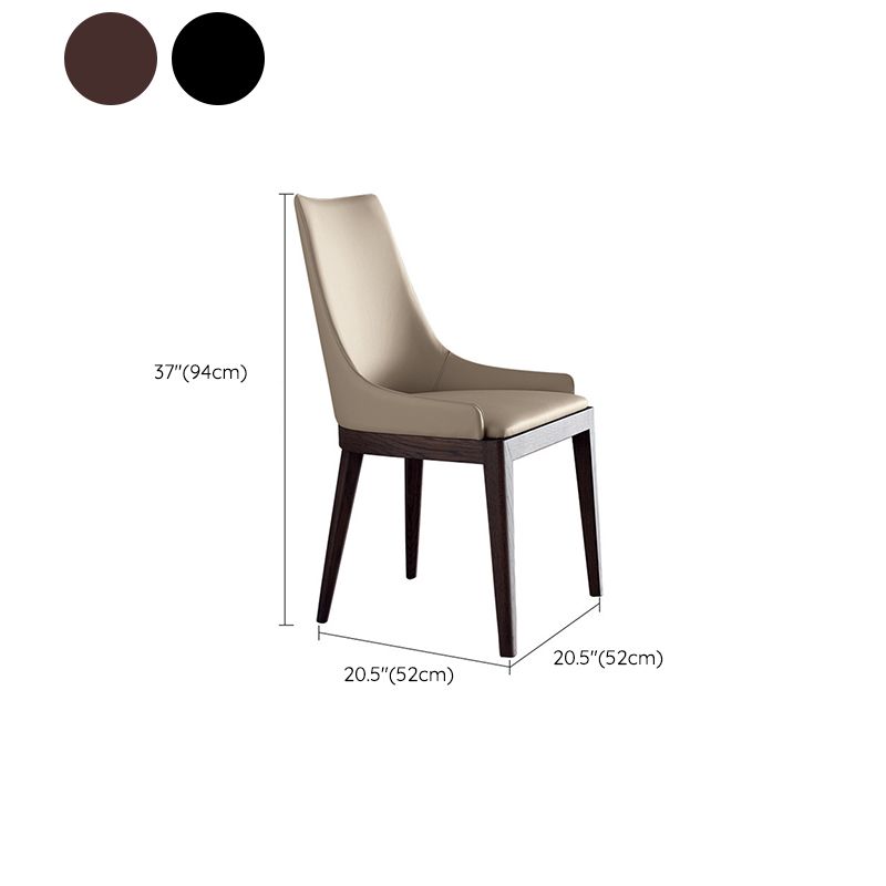 Moderne stijl faux lederen stoelen arm zijstoelen met houten benen voor thuisgebruik