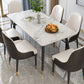 Glam Sintered Stone Kitchen Dining Table White Rectangle Shape Dining Table with 4 Legs Base Clearhalo ' dining_table' 'Dining Tables & Seating' 'Dining Tables' 'furn' 'furn_dining_table' 'Furniture' 'furniture_dining_table' 'Kitchen & Dining Furniture' 'kitchen&dining_furn' 'kitchen' 'kitchen_dining_table' 1200x1200_f4298c8e-7798-4a5c-879a-ca37a3a0a144