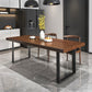 Industrial Rectangle Dining Table Solid Wood Top Dining Table with Double Pedestal Base Clearhalo 'Dining Tables & Seating' 'Dining Tables' 'dining_table' 'furn' 'furn_dining_table' 'Furniture' 'Kitchen & Dining Furniture' 1200x1200_f42a3441-ca0a-48cb-9a4f-7b23336f7d0e