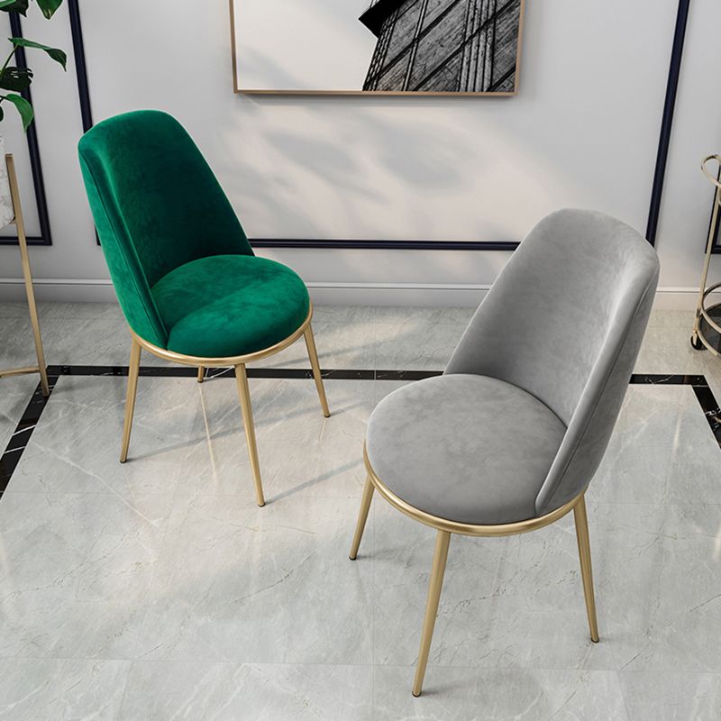 Armless Dining Chairs Glam Style Velvet Side Chairs for Dining Room Clearhalo 'Dining Chairs' 'Dining Tables & Seating' 'dining_chair' 'furn' 'furn_dining_chair' 'Furniture' 'furniture_dining_chair' 'Kitchen & Dining Furniture' 1200x1200_f42b69ee-4a87-4088-8ca8-bc51c2ded692