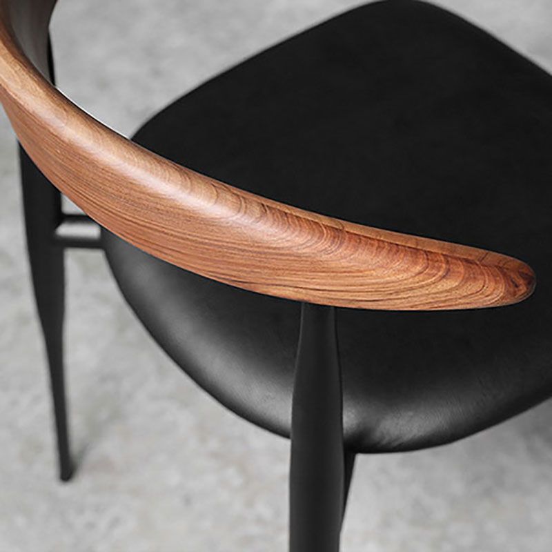 Industrial Design Armless Open Back Side Chairs Faux Leather Dining Chairs Clearhalo ' kitchen&dining_furn' 'Dining Chairs' 'Dining Tables & Seating' 'dining_chair' 'furn' 'furn_dining_chair' 'Furniture' 'furniture_dining_chair' 'Kitchen & Dining Furniture' 'kitchen' 1200x1200_f42b887c-c76a-4efb-80e0-c24ed8521b8e