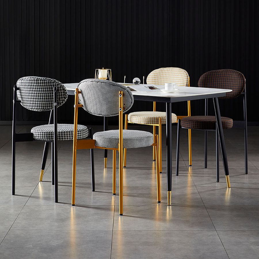 Glam Style Kitchen Dining Chair Metal Dining Armless Side Chairs Clearhalo ' kitchen&dining_furn' 'Dining Chairs' 'Dining Tables & Seating' 'dining_chair' 'furn' 'furn_dining_chair' 'Furniture' 'furniture_dining_chair' 'Kitchen & Dining Furniture' 'kitchen' 1200x1200_f42d79b0-0bd5-43ad-aaef-5b81454422eb