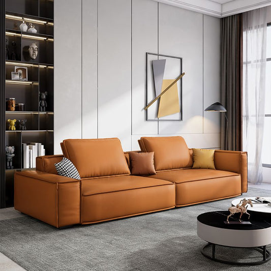 Faux Leather Living Room 3-seater Sofa Square Arm Standard Cushions Settee Clearhalo 'furn' 'furn_sofas' 'Furniture' 'furniture_sofas' 'Living Room Furniture' 'Sofa' 'sofas' 1200x1200_f4308bba-f727-4ba5-b511-032d6a63993f