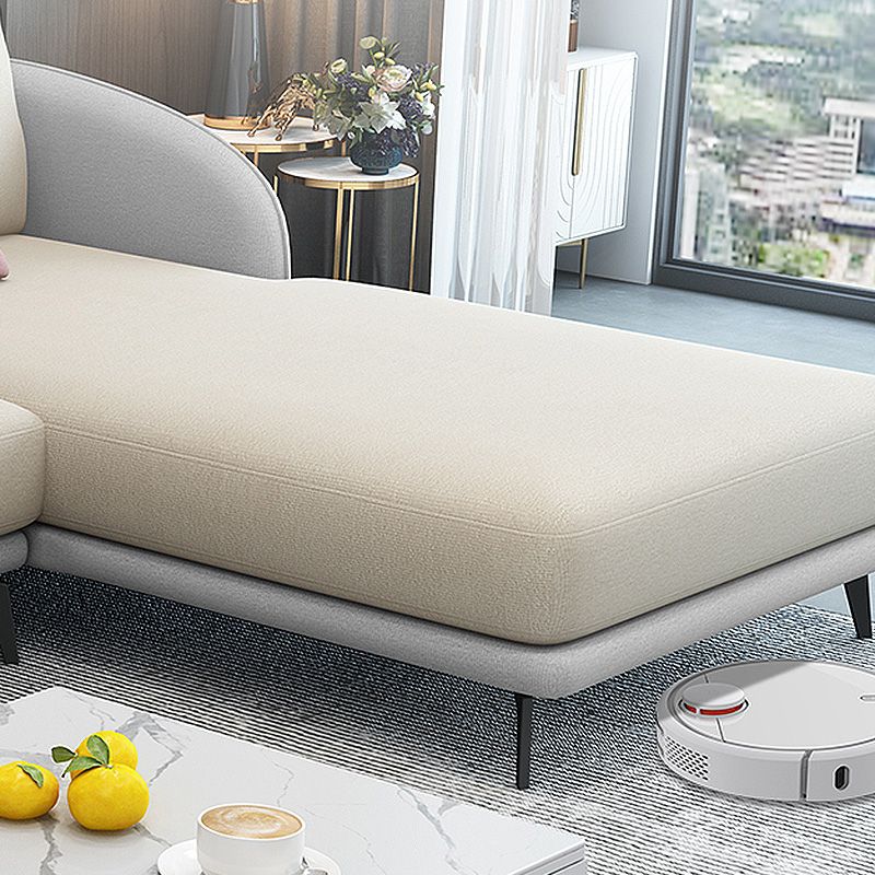 126"L √ó 67"W Faux Leather Sofa and Chaise Cushion Back Sectional with Sloped Arms Clearhalo 'furn' 'furn_sectionals' 'Furniture' 'furniture_sectionals' 'Living Room Furniture' 'Sectionals' 1200x1200_f430cdc3-be08-4d5b-be7b-4b16f32af0d9