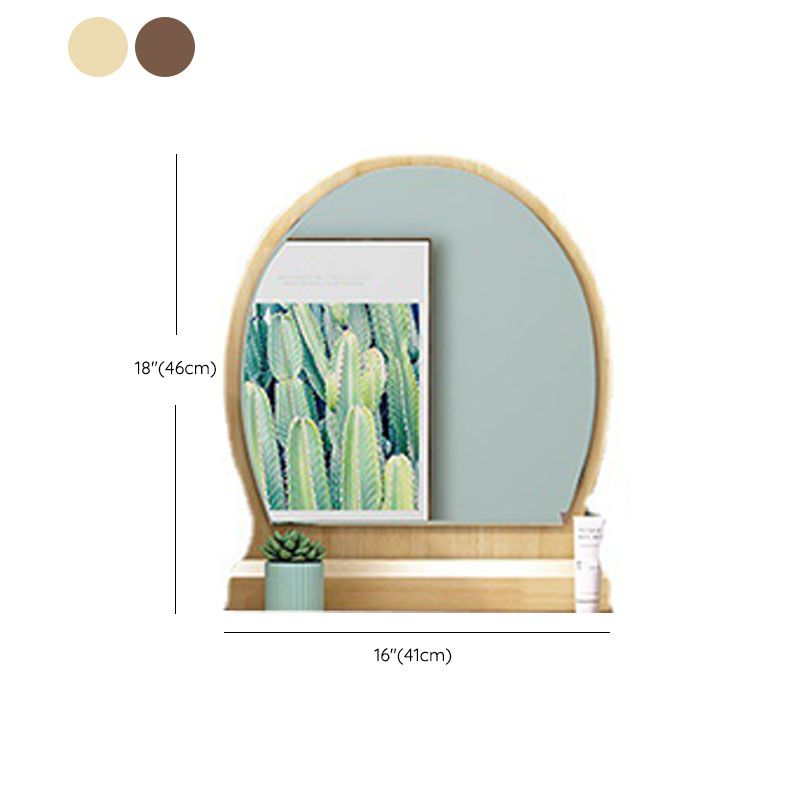 Set di vanità in legno con sgabelli e specchio 4 cassetti comò moderno stile