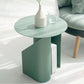 Dia 17.7" Metal Side Table Mid-Century Modern Pedestal End Table with Storage