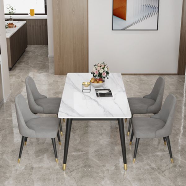 Industrial Style Dining Room Collection Marble Dining Table With 4-foot Clearhalo 'Dining Tables & Seating' 'Dining Tables' 'dining_table' 'furn' 'furn_dining_table' 'Furniture' 'furniture_dining_table' 'Kitchen & Dining Furniture' 'kitchen' 'kitchen_dining_table' 1200x1200_f431ce6e-04ad-4acc-a2c7-15c31a5ab348