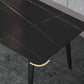 Mesa de comedor rectangular mesa de comedor de piedra con base de hierro