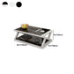 Modern Style Tempered Glass Top Cocktail Table Metal Frame Coffee Table