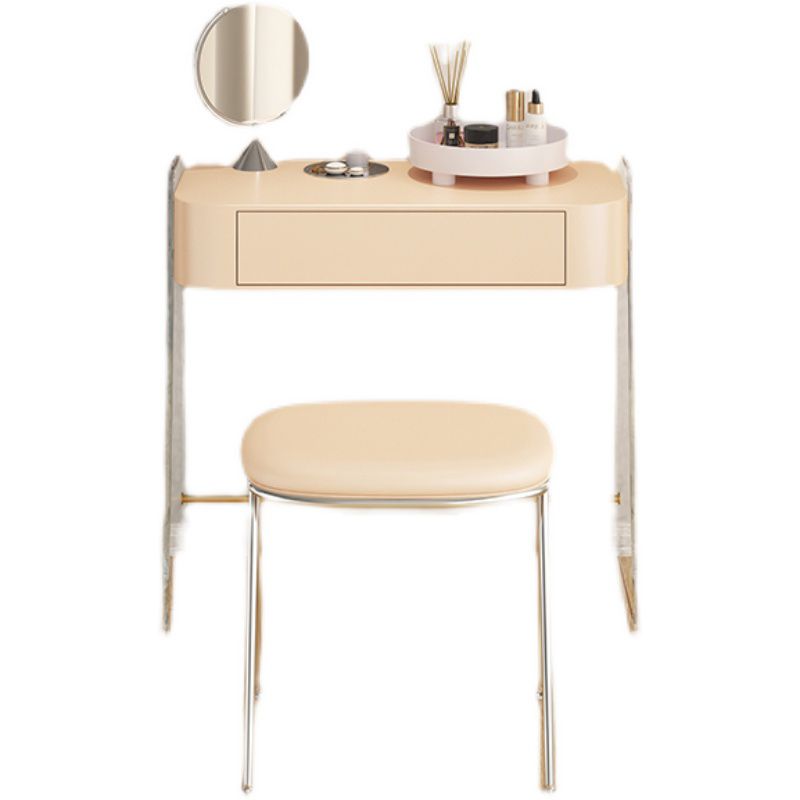Contemporain 1 tiroir Maquillage Vanité Bureau en bois et coiffeur en acrylique