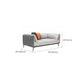 Minimalist Pillow Top Arm Sofa Gray Leather Loose Back Cushions Sofa