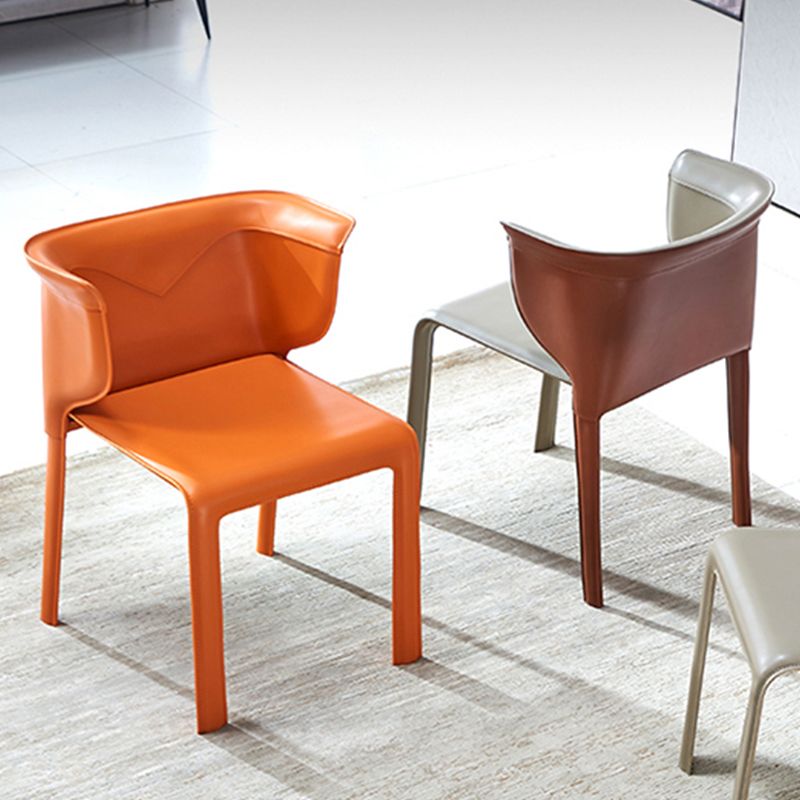 Faux Leather Dining Chair Modern Upholstered Chair with Metal Legs Clearhalo 'Dining Chairs' 'Dining Tables & Seating' 'dining_chair' 'furn' 'furn_dining_chair' 'Furniture' 'Kitchen & Dining Furniture' 1200x1200_f43ba8ac-8caa-46a8-8706-f846fedb2dcb