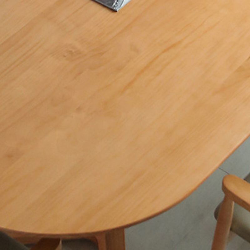 Modern Simple Solid Wood Table for Restaurant Oval Table with Double Pedestal