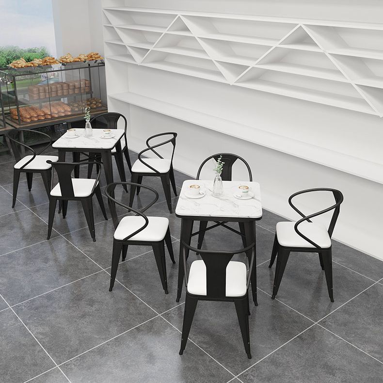Black and White Dinette Set 1/2/3/5 Pieces Modern Stone Dining Table Set Clearhalo 'Dining Room Sets' 'Dining Tables & Seating' 'dining_room_set' 'furn' 'furn_dining_room_set' 'Furniture' 'Kitchen & Dining Furniture' 1200x1200_f43db6d7-f7e2-49aa-9f42-158dddf8bc38