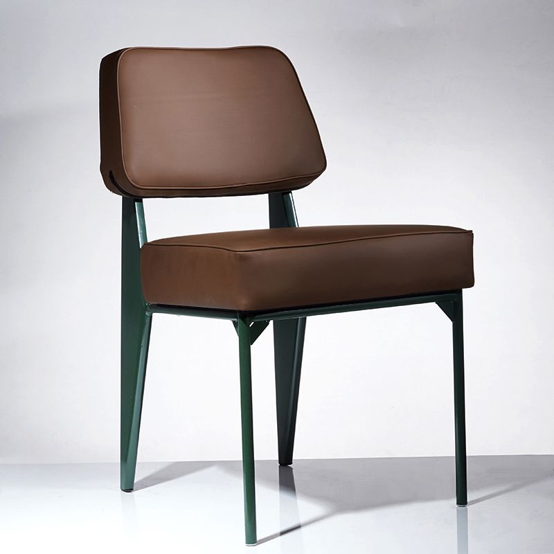 Scandinavian Home Arm Chair Open Back Upholstered Metal Dining Room Chair Clearhalo ' kitchen&dining_furn' 'Dining Chairs' 'Dining Tables & Seating' 'dining_chair' 'Furniture' 'furniture_dining_chair' 'Kitchen & Dining Furniture' 'kitchen' 1200x1200_f43e457b-b00f-4924-93d7-f02e1740bcb1