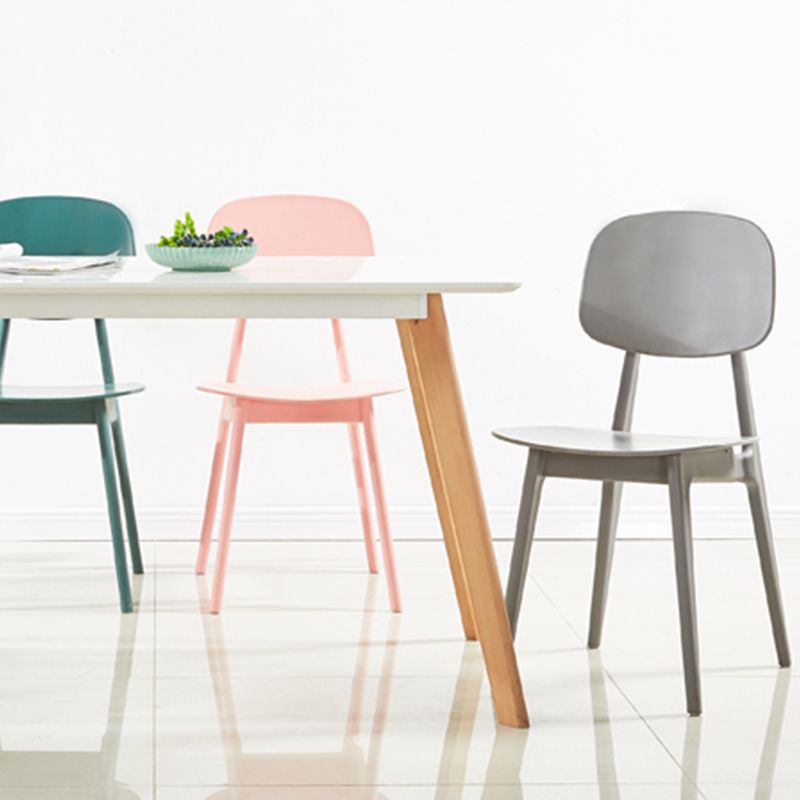 Scandinavian Plastic Dining Side Chair Open Back Armless Dining Chairs
