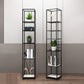 Gold and Black Metal Shelf Bookcase Bedroom Vertical Bookshelf with Shelves