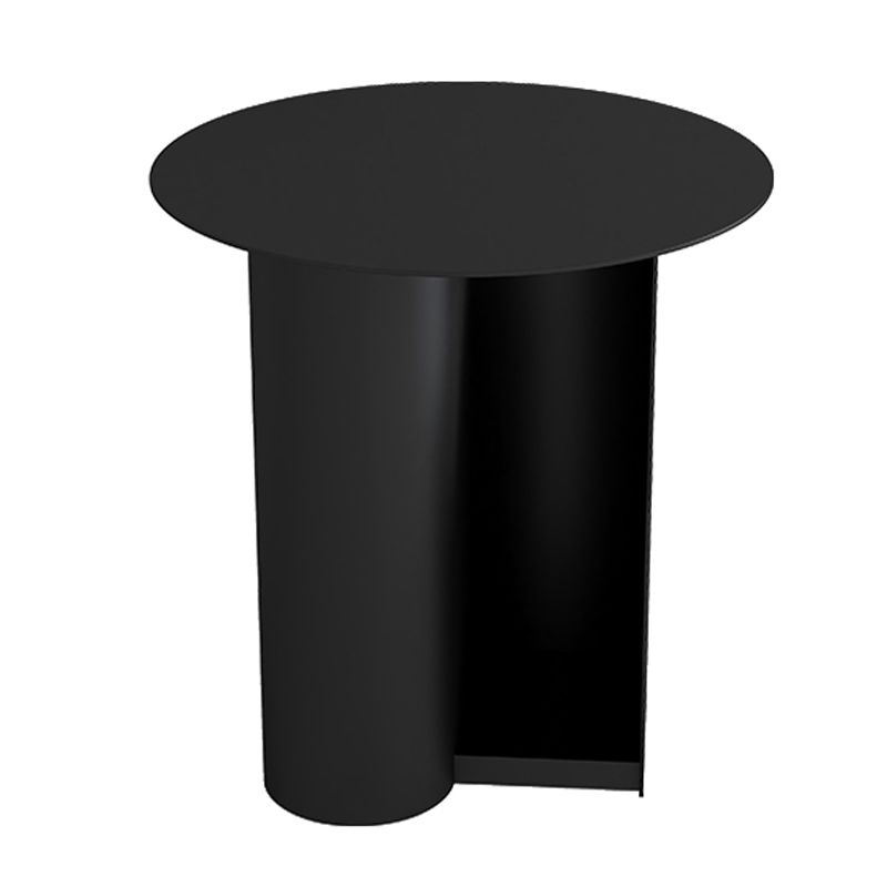 Mid-Century 17.7-inch Metal Round Top Side Table Iron Abstract End Table