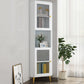 Modern Accent Cabinet with 2 Glass Doors and Storage Shelf Cabinet