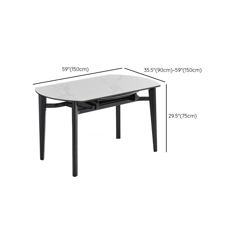 Slate and Wood Table Modern Minimalist Home Retractable Round Dining Table Clearhalo 'Dining Tables & Seating' 'Dining Tables' 'dining_table' 'furn' 'furn_dining_table' 'Furniture' 'Kitchen & Dining Furniture' 1200x1200_f440f425-01bc-4498-8c09-25fc6fd278f0