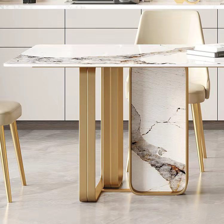 Luxury Sintered Stone Dining Set Rectangle 1/2/5/6/7 Pieces Dining Room Table Set Clearhalo 'Dining Room Sets' 'Dining Tables & Seating' 'dining_room_set' 'furn' 'furn_dining_room_set' 'Furniture' 'furniture_dining_room_set' 'Kitchen & Dining Furniture' 1200x1200_f4410c43-bc61-49e1-a901-9f5dac06c109