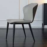 Faux Leather Kitchen Dining Chairs Contemporary Side Chairs with Metal Legs