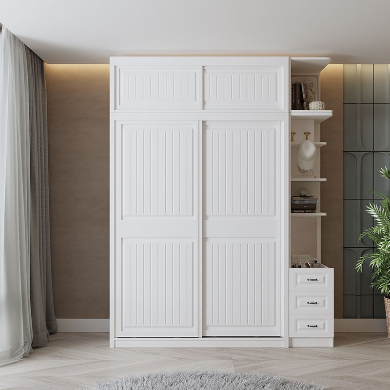 Contemporary Wardrobe Armoire with Garment Rod Wood Wardrobe Closet Clearhalo 'Armoires & Wardrobes' 'armoires_wardrobes' 'Bedroom Furniture' 'furn' 'furn_armoires_wardrobes' 'Furniture' 1200x1200_f444d450-12b2-4daa-8200-9ced19491e60
