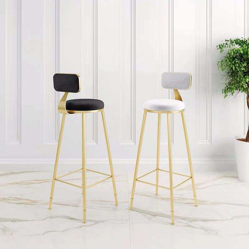 Scandinavian Style Barstool with Metal Leg Round Seat Counter Chair for Kitchen Clearhalo 'Bar Furniture' 'Bar Stools' 'bar_stools' 'furn' 'furn_bar_stools' 'furniture_bar_stools' 'Kitchen & Dining Furniture' 'kitchen&dining_furn' 'kitchen' 'kitchen_furn' Furniture' 1200x1200_f445a60c-7a4e-445a-9f08-6567d9641970