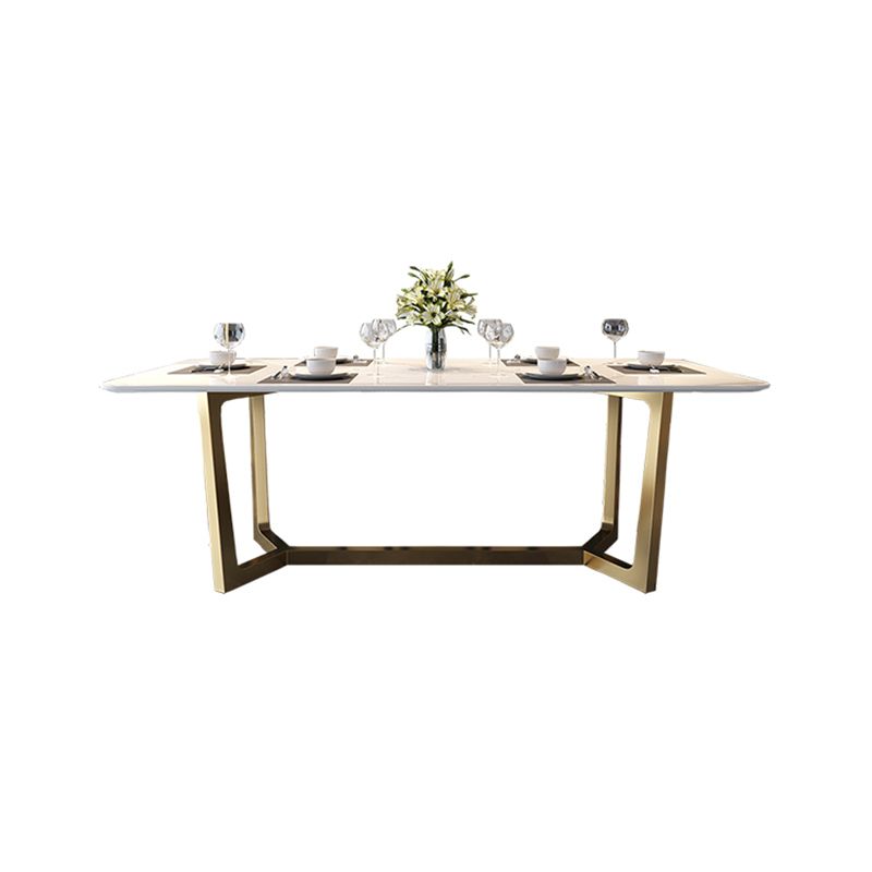 Nordic Glam 1/4/5/6/7 Pieces Dining Sintered Stone Dining Table Set with Metal Legs Clearhalo 'Dining Room Sets' 'Dining Tables & Seating' 'dining_room_set' 'furn' 'furn_dining_room_set' 'Furniture' 'furniture_dining_room_set' 'Kitchen & Dining Furniture' 'kitchen&dining_furn' 'kitchen' 1200x1200_f445b932-8883-4817-954d-3abb63b79bcb