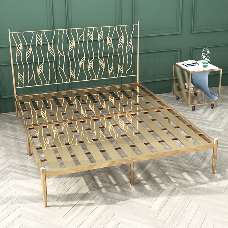 Marco de cama glamoroso metal marco rectangular cabecera de marco abierto cama estándar