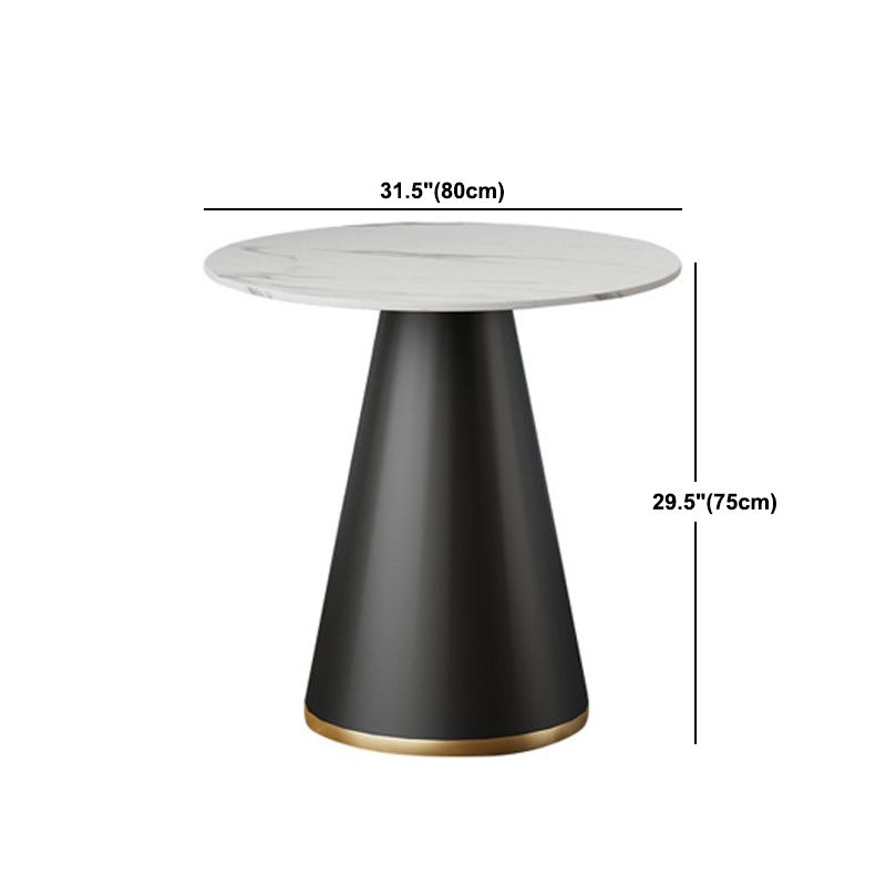 Metaal traditionele luxe ronde tafel wit gesinterde stenen binnen tafel voor thuis