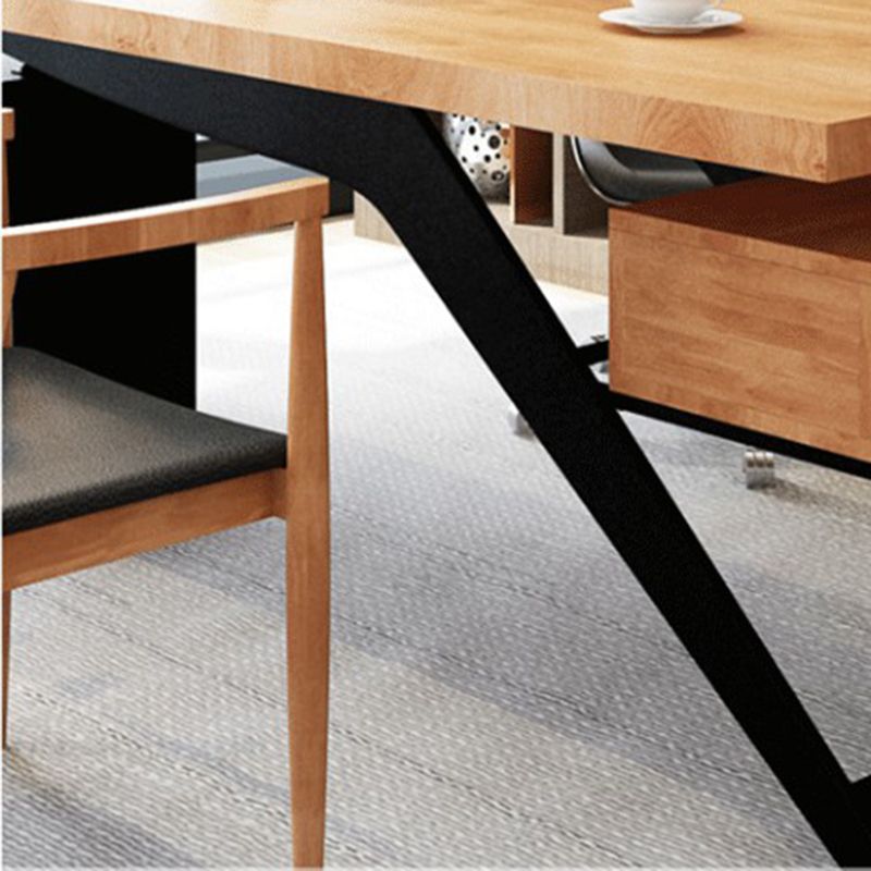 Contemporary Office Desk Rectangular Solid Wood Executive Desks Clearhalo 'furn' 'furn_office_desk' 'Furniture' 'Office Desks' 'Office Furniture' 'office_desk' 1200x1200_f447d4f8-305f-4ec6-a8dc-0101c2b22d78