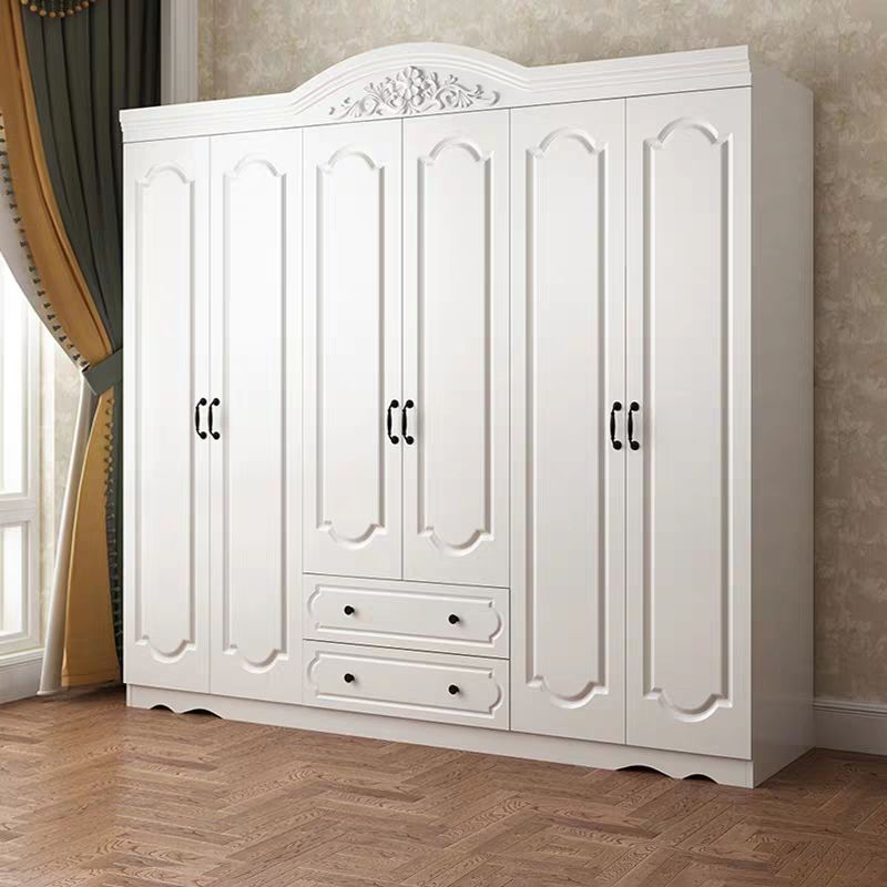 Engineered Wood Cabinet with 2 Drawers French Country White Wardrobe for Home Clearhalo 'Armoires & Wardrobes' 'armoires_wardrobes' 'Bedroom Furniture' 'furn' 'furn_armoires_wardrobes' 'Furniture' 1200x1200_f4481d69-f76e-42bb-a0af-9b80c9ac00ac