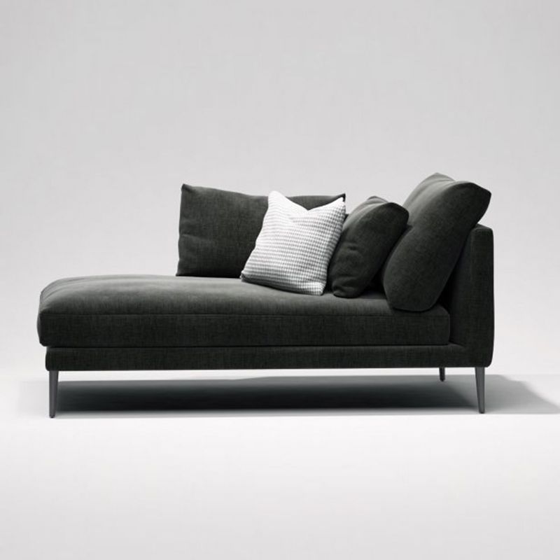 Noir contemporain avec bras chaise outrière en bois haut les bras pour le salon de la chambre