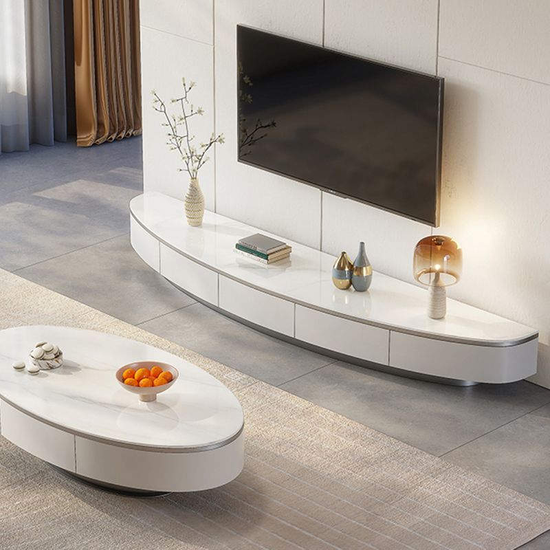 Stone Media Console TV Stand Modern TV Stand Console with 3 Drawers Clearhalo 'furn' 'furn_tv_stands_entertainment_centers' 'Furniture' 'Living Room Furniture' 'TV Stands & Entertainment Centers' 'TV Stands & Media Storage Furniture' 'tv_stands_entertainment_centers' 1200x1200_f4492288-c81b-4d56-8c65-f33625adb11c