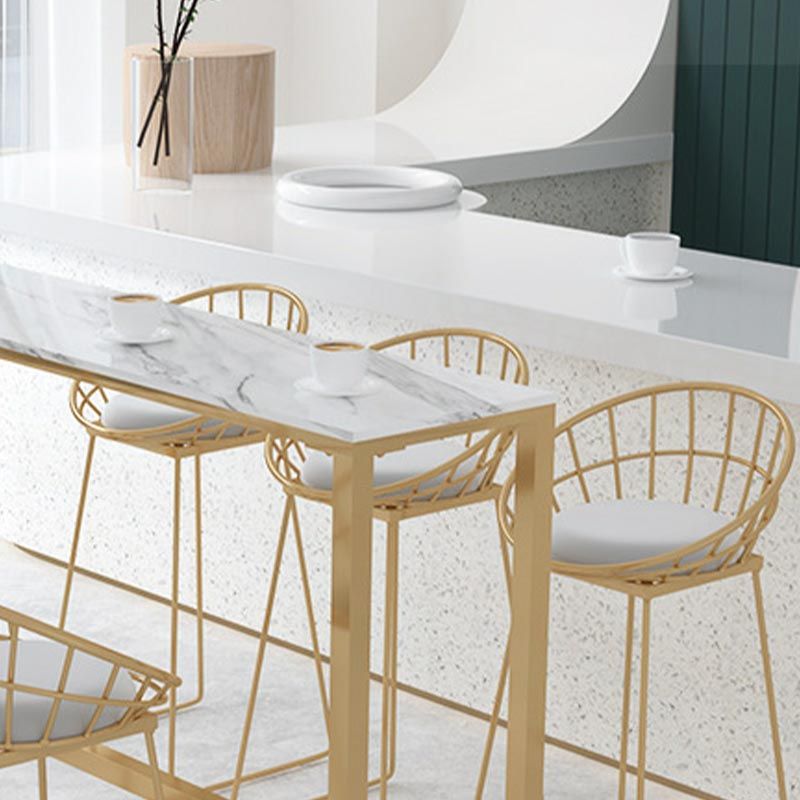 Marble Contemporary Cocktail Bar Table Footrest Rectangle Counter Table in White Clearhalo 'Bar Furniture' 'Bar Tables' 'bar_tables' 'furn' 'furn_bar_tables' 'Furniture' 'Kitchen & Dining Furniture' 1200x1200_f44a94c1-7727-46c1-bd0b-f5b469204bfb