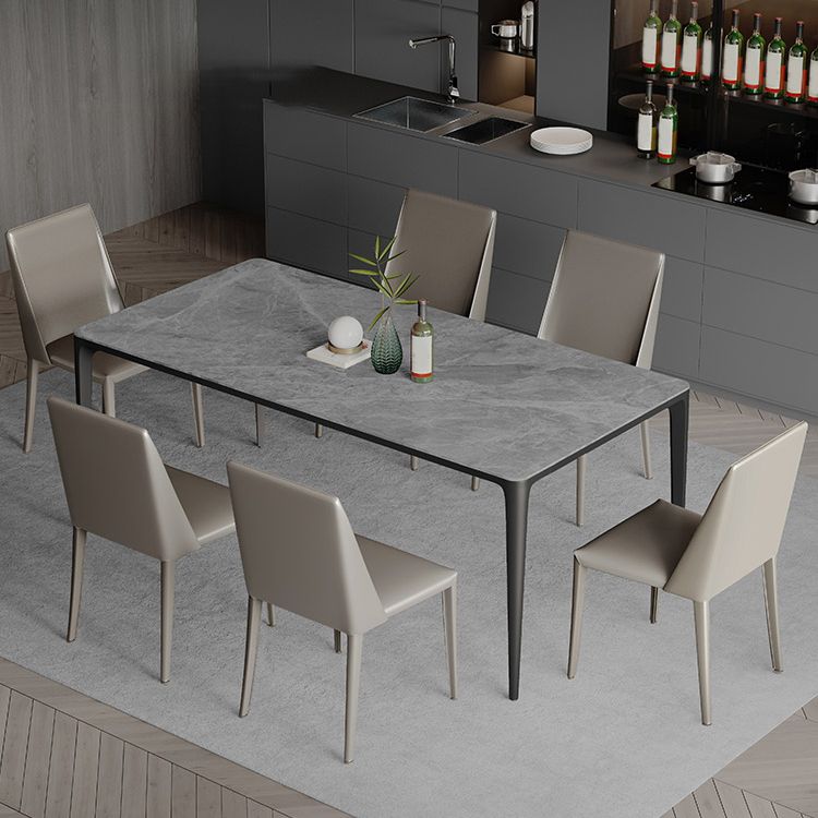 Modern Grey 1/4/5/7 Pieces Dinette Set Rectangle Legs Indoor Dining Table Set Clearhalo 'Dining Room Sets' 'Dining Tables & Seating' 'dining_room_set' 'furn' 'furn_dining_room_set' 'Furniture' 'Kitchen & Dining Furniture' 1200x1200_f44cae64-1bbe-4467-a2c9-d8400fba0d43