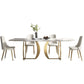 Designer Style Sintered Stone Top Dining Set Rectangle 1/2/5/7 Pieces Dining Table Set Clearhalo 'Dining Room Sets' 'Dining Tables & Seating' 'dining_room_set' 'furn' 'furn_dining_room_set' 'Furniture' 'furniture_dining_room_set' 'Kitchen & Dining Furniture' 1200x1200_f44cef11-1a90-4b1a-8c3a-fdfeefcccdf1